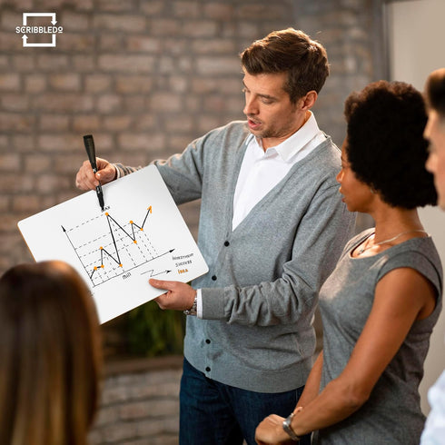 Scribbledo 11"x14” White Board, Mini Double Sided Dry Erase Board, Handheld Personal Whiteboards for Students, Small