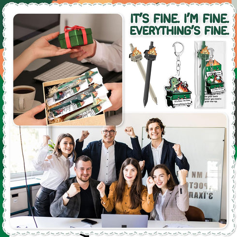 Sayglossy 100 Sets Funny Dumpster Fire Response Team Employee Appreciation Gifts Positive Animal Dumpster Ballpoint Pen