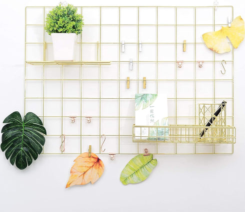 Grid Wire Board for Memo Picture Panel, Wall Decoration for Room Office, Photo Hanging Art Display Organizer