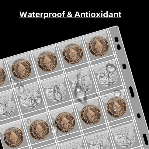 Ettonsun 10 Sheets 30-Pocket Coin Collecting Pages, Binder Inserts Coin Pocket Pages for Most Coin Collection Albums