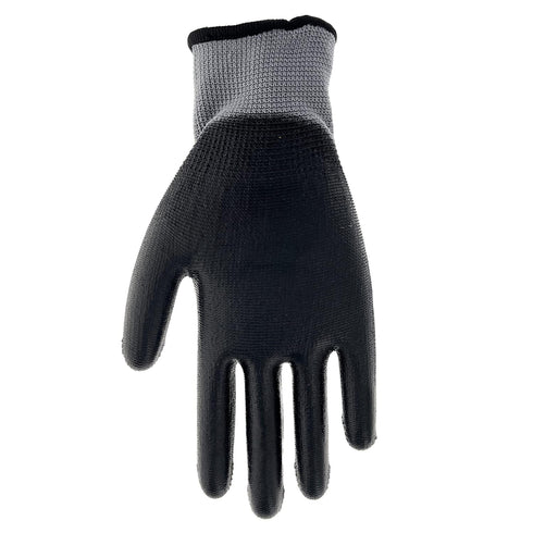 Boss Kid's Polyurethane Coated Work Gloves, Enhanced Grip, High Dexterity, Water Resistant, Gray/Black, Youth (B33021-Y)