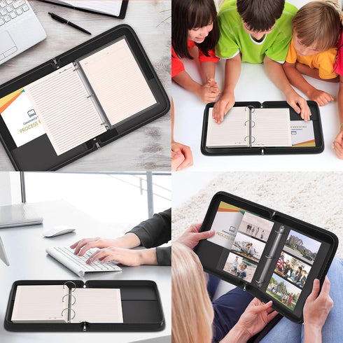 DocSafe 3 Ring Binder, Fireproof 2 Inch Round Ring with Zipper, Dust-Proof PVC-Free Binder for Important Paper Supplies