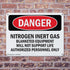 (2 Pack) Nitrogen Inert Gas Equipment OSHA Danger Sign 18 Inch X 12 Inch Rust-Free Aluminum Metal Signs