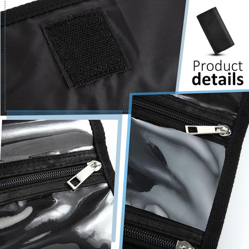 Money Organizer Wallet for Cash with 8 Zippered Pockets, Multipack Cash Bill Organizer Envelope for Budgeting - Black