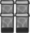 Metal Desk Pen Holder Cup, Square Black Pencil Holder for Office, 4 Pack Pen Organizer