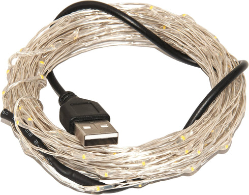Karlling Lights,2 Packs 50 Bulbs 16 Commercial USB Plug in LED Fairy of LED Ft Silver Wire Starry String Lights