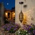 Hapjoy 1) Moroccan Hanging Solar Lights Outdoor Garden Decor Sun and Moon Decorations Solar Lantern Waterproof