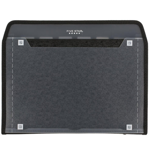 Five Star Expanding File Organizer + Study App, 7-Pocket Accordion, Zipper Closure, Black