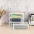 BTSKY 4 Pack Extra Large Capacity Plastic Pencil Box, Stackable Translucent Clear Storage Organizer for Office Supplies
