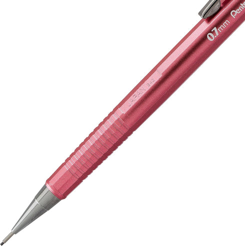 Pentel Sharp Mechanical Pencil - 0.7mm Metallic Rose Pink Barrel, Box of 12 Pencils (P207MP1)