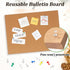 Frameless Cork Board, 16" x 12" Magnetic Bulletin Board with 8 Magnets and 10 Pushpins