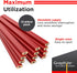 GRAPHITE Hard Lead Carpenter Pencils Bulk - Pack of 12 Pieces, Lumber Wooden Pencil #2 (HB), Red