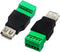 CGTime USB 2.0 A Screw Terminal Block Connector, Female Plug to 5 Pin/Way Female Bolt Screw Shield (2Pack)