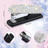 Bling Crystal Stapler Gift Sparkly Diamond Stapler for Desk Handmade Clay Rhinestone Machine Cute Stapler Pretty Office Stationery Kit Stylish Accessory for Girl Women Lady Christmas (Silver) by Yexiya
