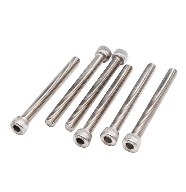 binifiMux 6pcs M8 x 80mm - 1.25mm Pitch Hex Socket Cap Bolts Screws, 304 Stainless Steel