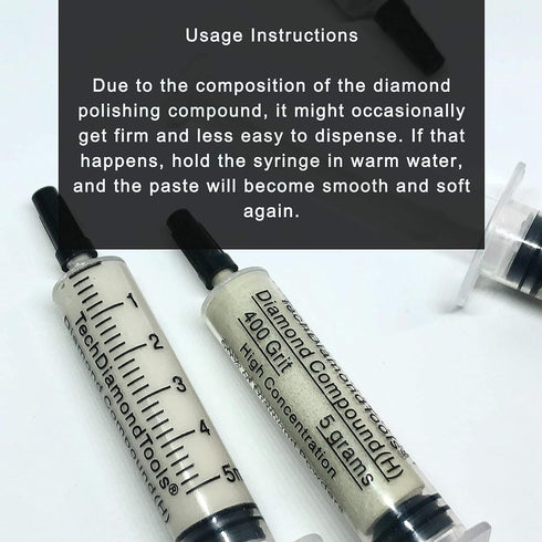 TechDiamondTools Diamond Polishing Compound, 1,500 Grit Polishing Paste for Marble Glass Metal Rock Jewelry Resin with