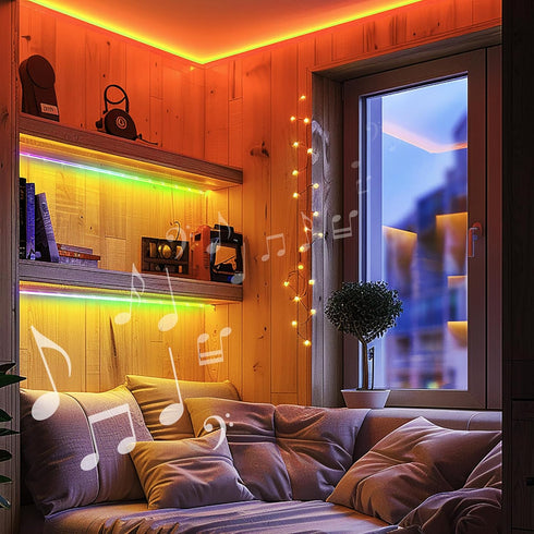 25 225 Monster Smart Foot RGB+IC LED Strip Lights, Sound Reactive Strip Lights for Bedroom, App & Voice Control, RGB