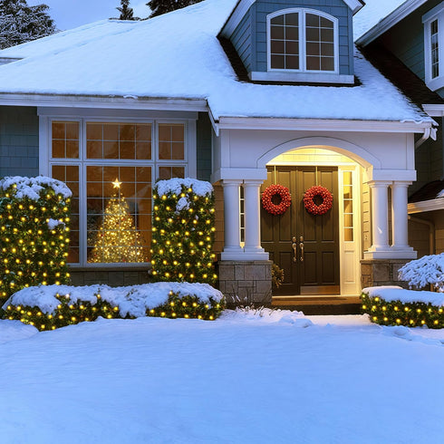 200 8.4ft 5.2ft 8 BlcTec Christmas Net Lights, LED x Outdoor Christmas Lights with Modes, Timer, Connectable