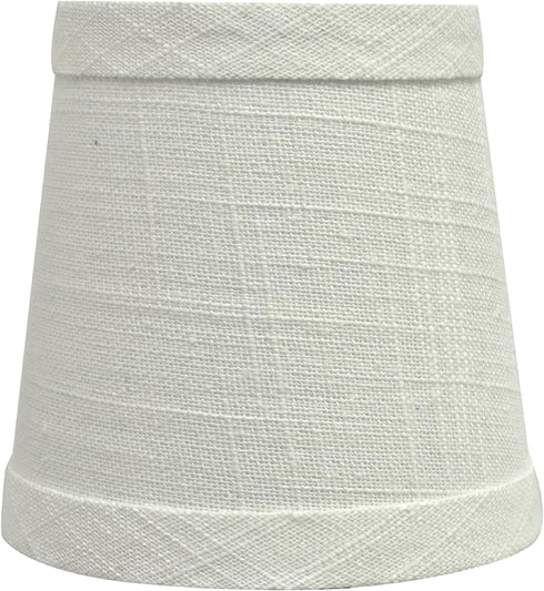 Aspen Creative 32713-2B, 3" 4" 4" Set 2 Empire Clip-On Chandelier Lamp Shade, Off White, Top x Bottom x Slant Height