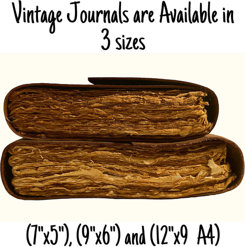 Vintage Leather Journal - 200 Pages Deckle Edge Rustic Paper, Unlined Book of Shadows, Grimoire, Sketchbook (Dark