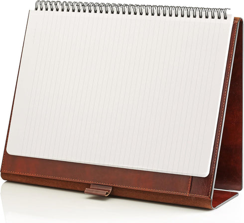 GALLAWAY LEATHER Padfolio Portfolio Folder, Slim Organizer for Letter Legal A4 Notebooks, Dark Chocolate