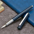 HongDian 525 Dark Blue Fountain Pen, Extra Fine Nib Classic Pen with Metal Case and Refillable Converter