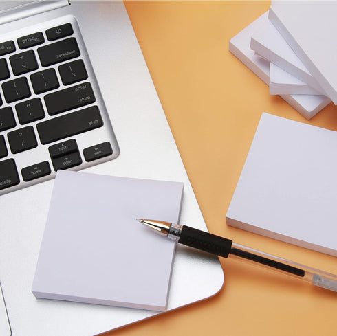 White Sticky Notes, 6 Pads, 3 X 3 Inch, 100 Sheets/Pad, Total 600 Sheets Self-Stick Notes