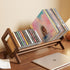 Bamboo Desktop Bookshelf, Large Retro Brown Rack for Books, Magazines, Files, Tabletop Storage