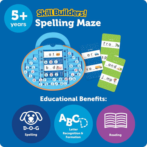 Learning Resources Skill Builders Spelling Maze, Learn to Read, Alphabet Flash Cards, Word Sequence Board Game