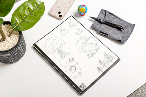 Rocketbook Core Reusable Spiral Notebook, Letter Size 8.5x11, Camo - App-Connected, Erasable, Durable Cover for School