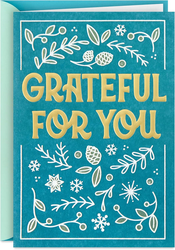 Hallmark Christmas Thank You Card (Grateful For You) for Teachers, Coworkers, Essential