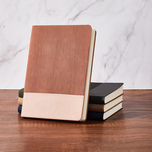 Lined Journal Notebook for Women Men, 216 Pages A5 Leather Cover Aesthetic Journal, 100 GSM Thick Paper, Khaki