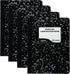Emraw Black Marble Composition Book, Unruled Paper, 100 Sheets, Hard Covers, Pack of 4, Office Diary