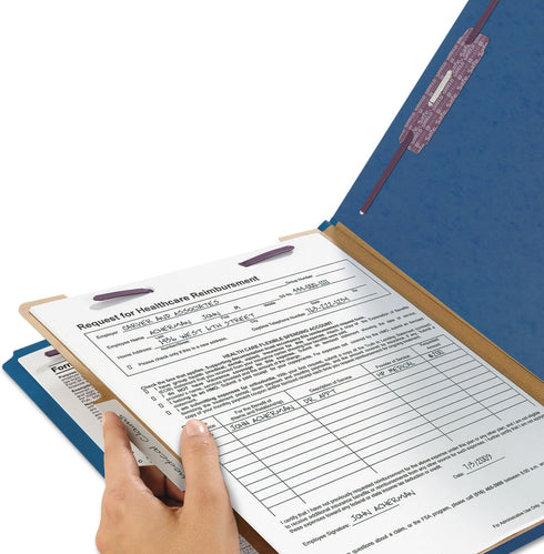 Smead Pressboard Classification File Folder, Dark Blue, Legal Size, 1 Divider, 2" Expansion, 10 per Box (18732)
