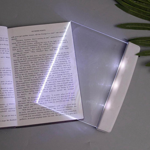 Flat Book Lights for Reading at Night in Bed Clear LED Book