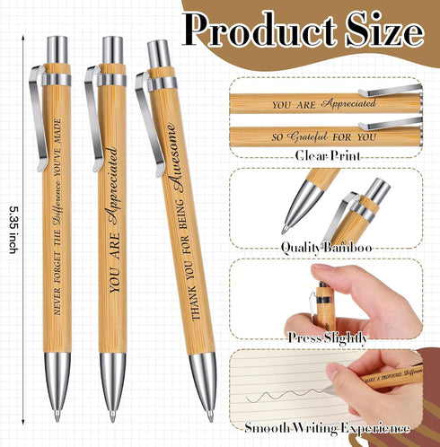 Glenmal 120 Pcs Thank You Gift Set - Spiral Inspirational Notebooks & Retractable Motivational Pens for Employee