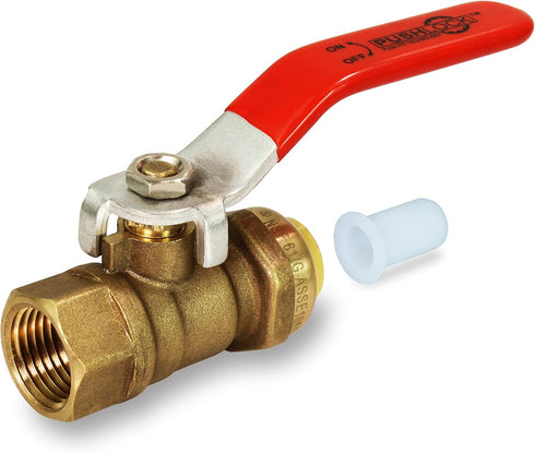 Everflow Supplies Pushlock UPBVF12 1/2 Inch Push X Female Ball Valve, Full Port Design