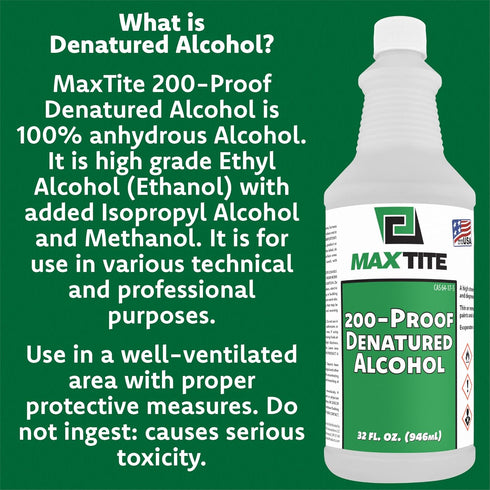 Denatured Alcohol, 200-Proof, 32 oz