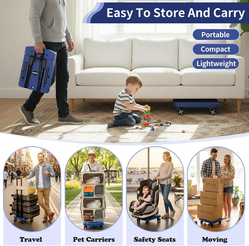 4 Folding Hand Truck Lightweight Hand Truck Dolly Foldable,Luggage cart with Rotate Wheels, Utility Cart