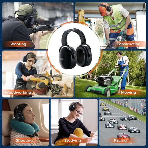Noise Cancelling Headphones for Adults Kids, Adjustable Ear Muffs for Autism, Effective Hearing Protection