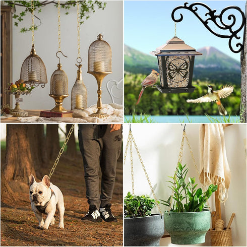 6 6 66 1 garini Feet Gold Light Fixture Chain Feet, Adjustable Metal Pendant Chandelier Chain Extension with Detachable