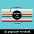 PAPERAGE 6-Pack Composition Notebook Journals, 120 Pages, Kraft Cover with Rainbow Spines, Small Size, 8 x 5.75 in