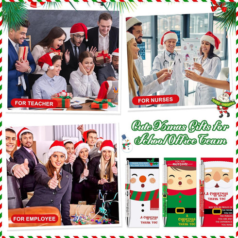 Sayglossy 36 Sets Christmas Glitter Pen Gifts Bulk Glitter Santa Claus Novelty Pens Snowman Elf Inspirational Christmas