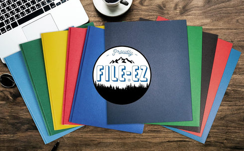 FILE-EZ Two-Pocket Folders, Dark Blue, 25-Pack, Textured Paper, Letter Size (EZ-32523)