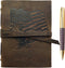 Leather Bound Journal Gift Set with USA Flag & Eagle, Handmade Vintage Notebook with Pen, A5 (300 Pages)