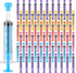 TrelaCo 100 Pieces Plastic Syringe for Liquid with Caps, Colorful Measuring Syringe Tools, 10 ml, Individually Sealed
