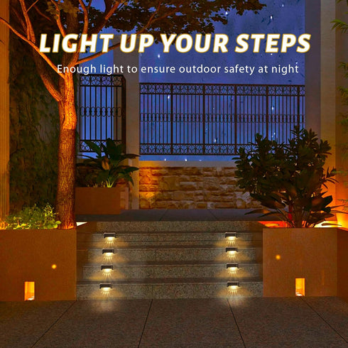12 Pack, Solar Fence Lights Outdoor Warm White, Waterproof LED Solar Deck Lights for Outdoor Stairs, Step, Fence, Yard