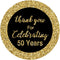 Careland 50th Birthday Stickers, Gold 1.75 Inch Round Circle Labels, 50 Reusable Decorations for Anniversary Party