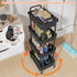 Calmootey 4-Tier Rolling Utility Cart with Drawer, Multifunctional Storage Organizer for Kitchen, Bathroom, Living