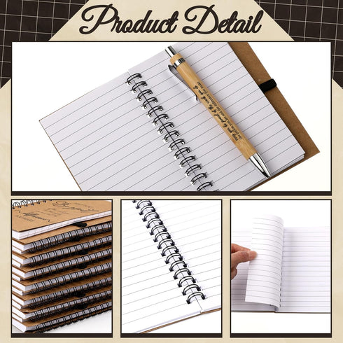 Tenceur Employee Appreciation Gifts, Motivational Notebooks, Inspirational Kraft Spiral Journal Notepads with Bamboo